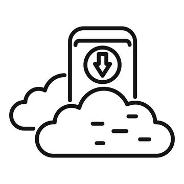 Smartphone data cloud icon outline vector. Backup storage Stock Illustration