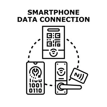 Smartphone data connection concept using digital technology Stock Illustration
