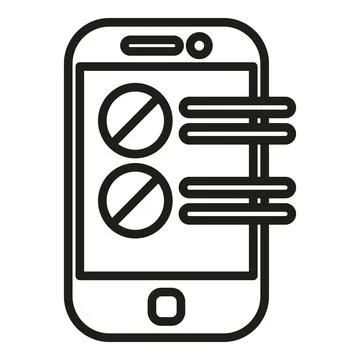Smartphone data icon outline vector. Digital user イラスト素材