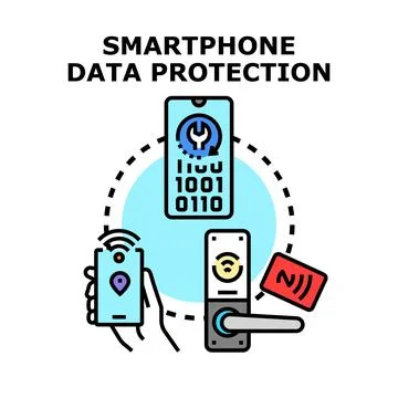 Smartphone data protection and digital security concept Stockillustratie