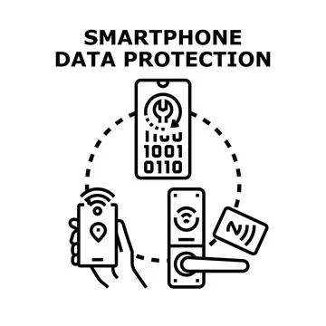 Smartphone data protection and digital security concept Stockillustratie
