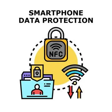 Smartphone data protection concept with secure personal information Stock Illustration