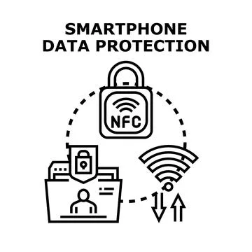 Smartphone data protection concept with secure personal information Stock Illustration