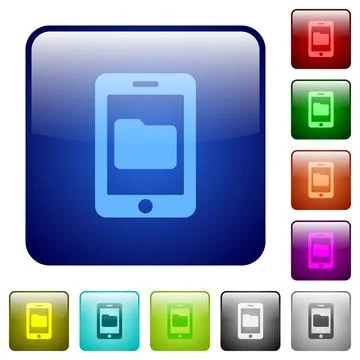 Smartphone data storage color square buttons Stockillustratie
