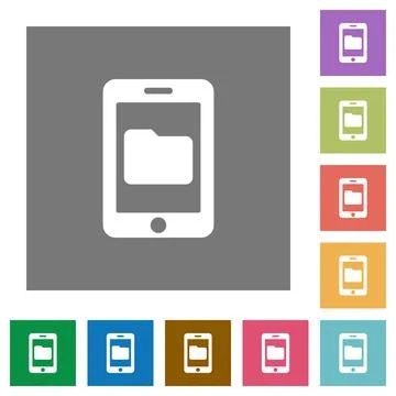 Smartphone data storage square flat icons Illustrazione stock