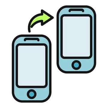 Smartphone data transfer icon showing digital backup and sharing Stock Illustration