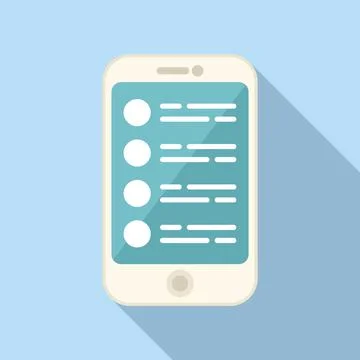 Smartphone database icon flat vector. Customer data Illustrazione stock