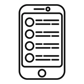 Smartphone database icon outline vector. Customer data Stock Illustration