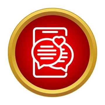 Smartphone dating app chat messaging with heart icon Stock Illustration