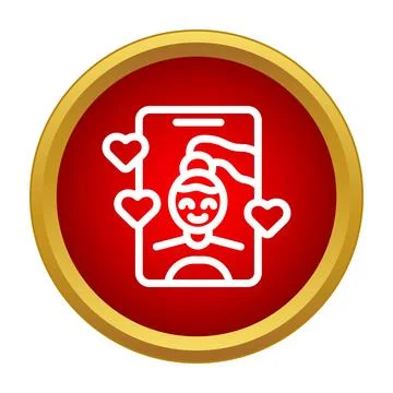Smartphone dating app profile receiving social media hearts Stock Illustration