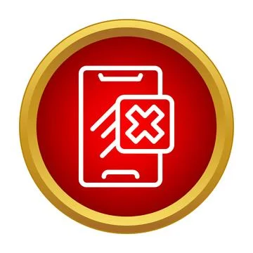 Smartphone with delete icon indicating cancellation or error Illustrazione stock