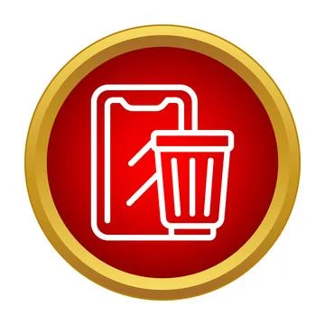 Smartphone with delete icon representing digital cleanup イラスト素材