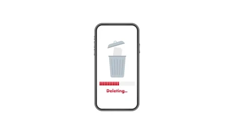 Smartphone deleting file animation on screen Stock Footage 337967683