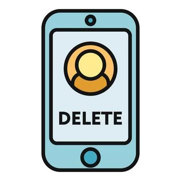 Smartphone deleting user profile contact data Stock Illustration