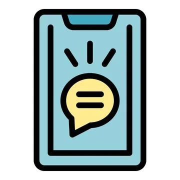 Smartphone delight sms icon vector flat Stock Illustration