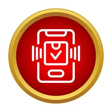 Smartphone with delivery box and checkmark icon Stock Illustration