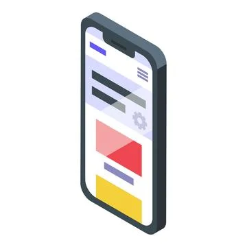 Smartphone design icon isometric vector. Marketing site Stock Illustration