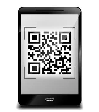 Smartphone design with qr code Stock Illustration