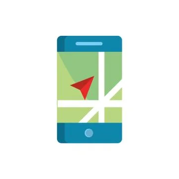 Smartphone destination arrow gps map and navigation Stock Illustration