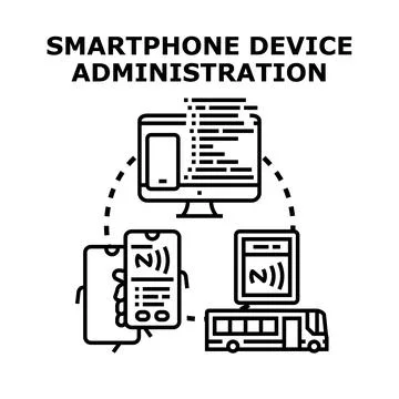 Smartphone device administration concept vector illustration 스톡 일러스트