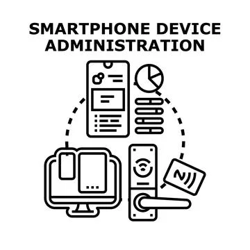Smartphone device administration concept vector illustration Stock Illustration