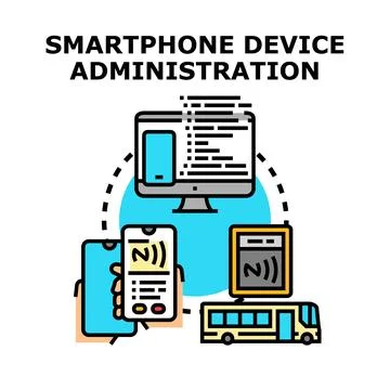 Smartphone device administration concept vector illustration Stock Illustration