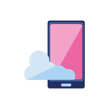 Smartphone device and cloud computing Stock Illustration