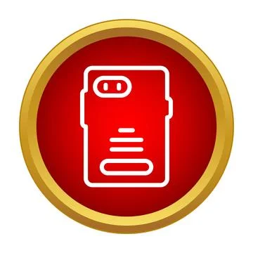 Smartphone device back icon in red circle Stock Illustration