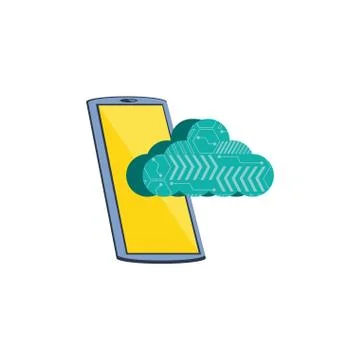 Smartphone device with cloud computing Stock Illustration