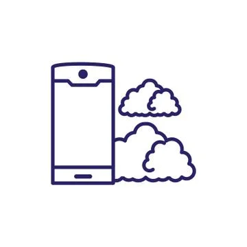 Smartphone device with clouds computing 库存插图