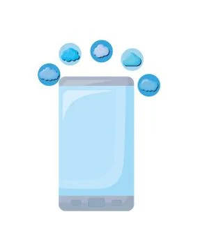 Smartphone device with clouds computing Stockillustratie