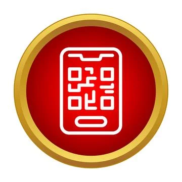 Smartphone device displaying qr code for scanning Stock Illustration