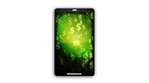 Smartphone Device With Dollars Background Stock Footage 107482384