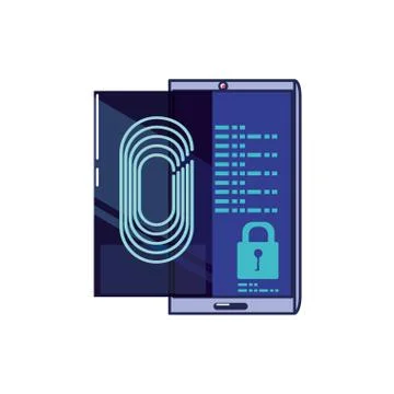 Smartphone device with fingerprint reader Stock Illustration