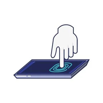 Smartphone device with fingerprint reader Stock Illustration