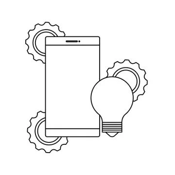 Smartphone device with gears settings Stockillustratie
