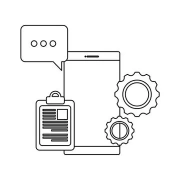 Smartphone device with gears settings Stockillustratie