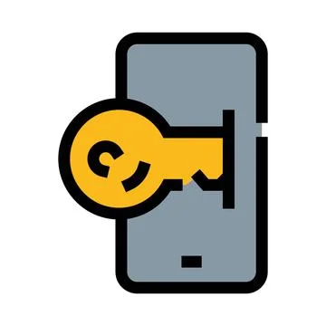 Smartphone device granting, enabling secure access control Stock Illustration