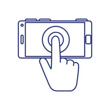 Smartphone device with hand cursor Stock Illustration