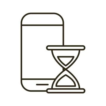 Smartphone device with hourglass timer Stock Illustration