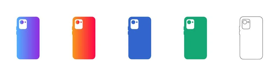 Smartphone Device Icon Set Stock Illustration