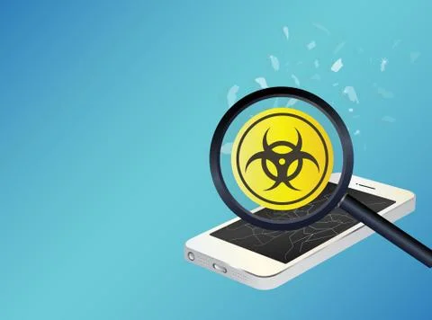 Smartphone device infected virus Stock Illustration