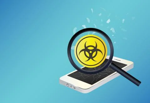 Smartphone device infected virus Stock Illustration