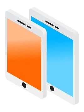 Smartphone device of isometric style Stock Illustration