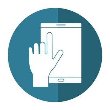 Smartphone device mobile touch screen button shadow Stock Illustration