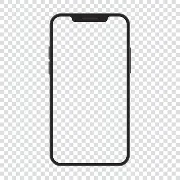 Smartphone Device Mockup UI UX Template Transparent Background Stock Illustration