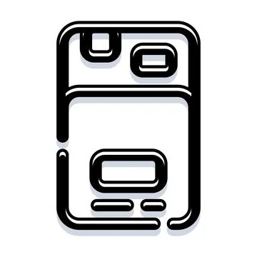 Smartphone device with multiple camera lenses and flash Stock Illustration