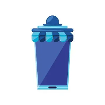 Smartphone device with parasol store Stock Illustration