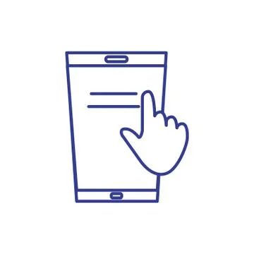 Smartphone device with pointer hand Stock Illustration