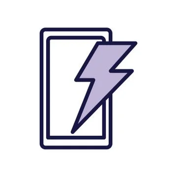 Smartphone device with power ray line style icon Stock Illustration